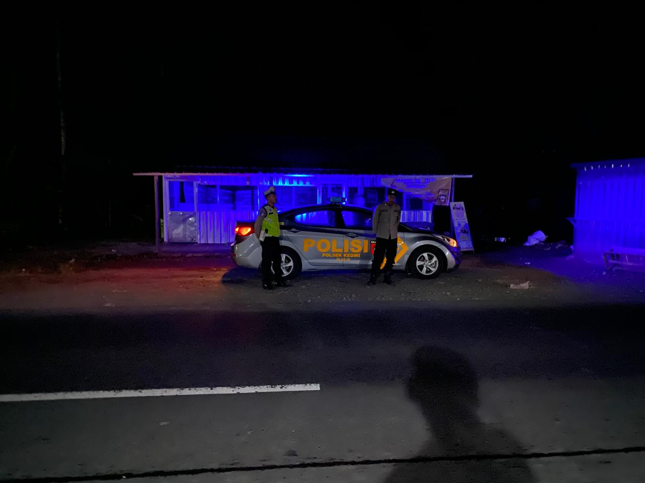 Polsek Kediri Intensifkan Patroli Blue Light di Bypass BIL dan Keling, Cegah 3C dan Balap Liar